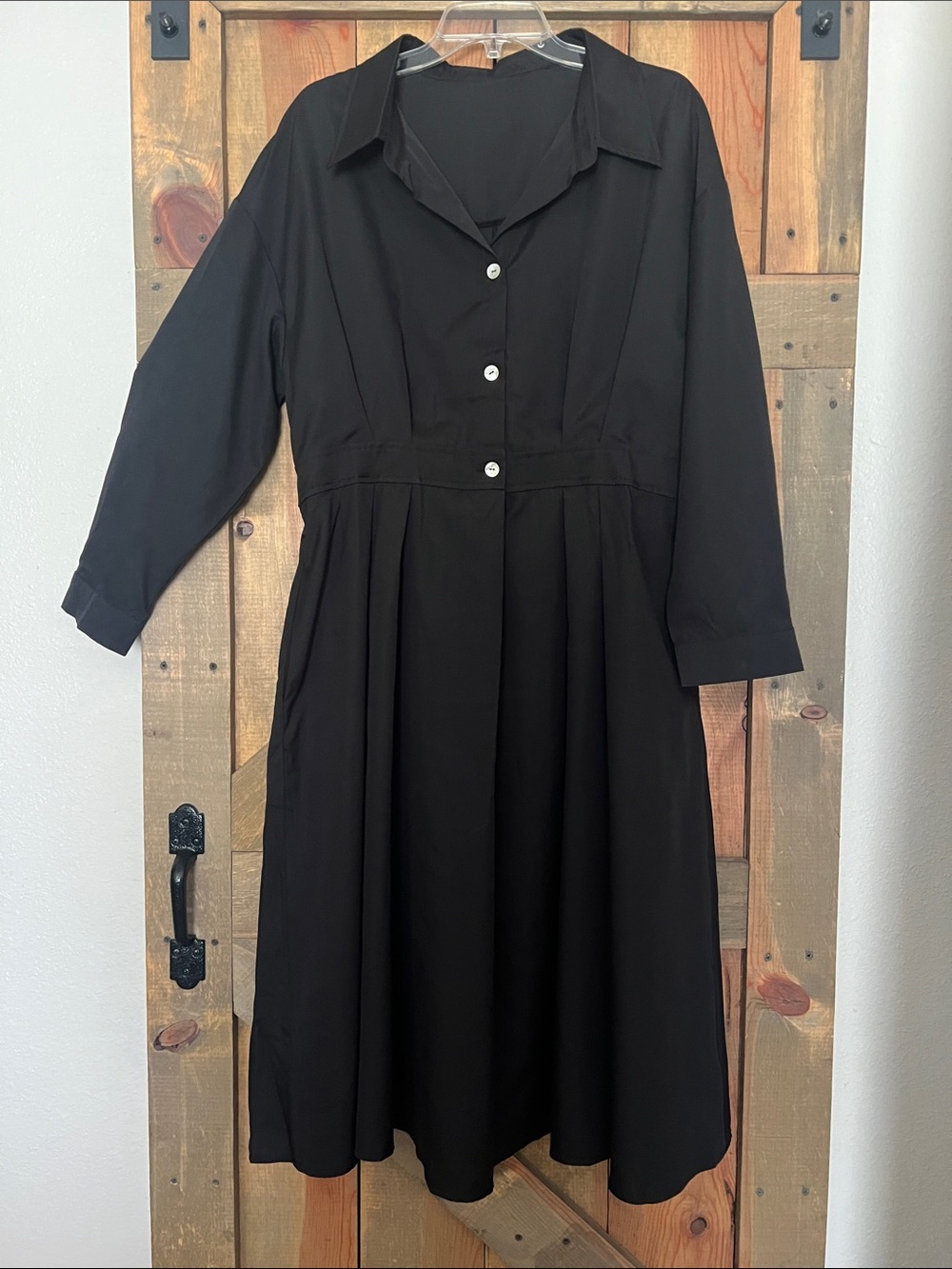 Classic Black Button-Front Women’s Dress